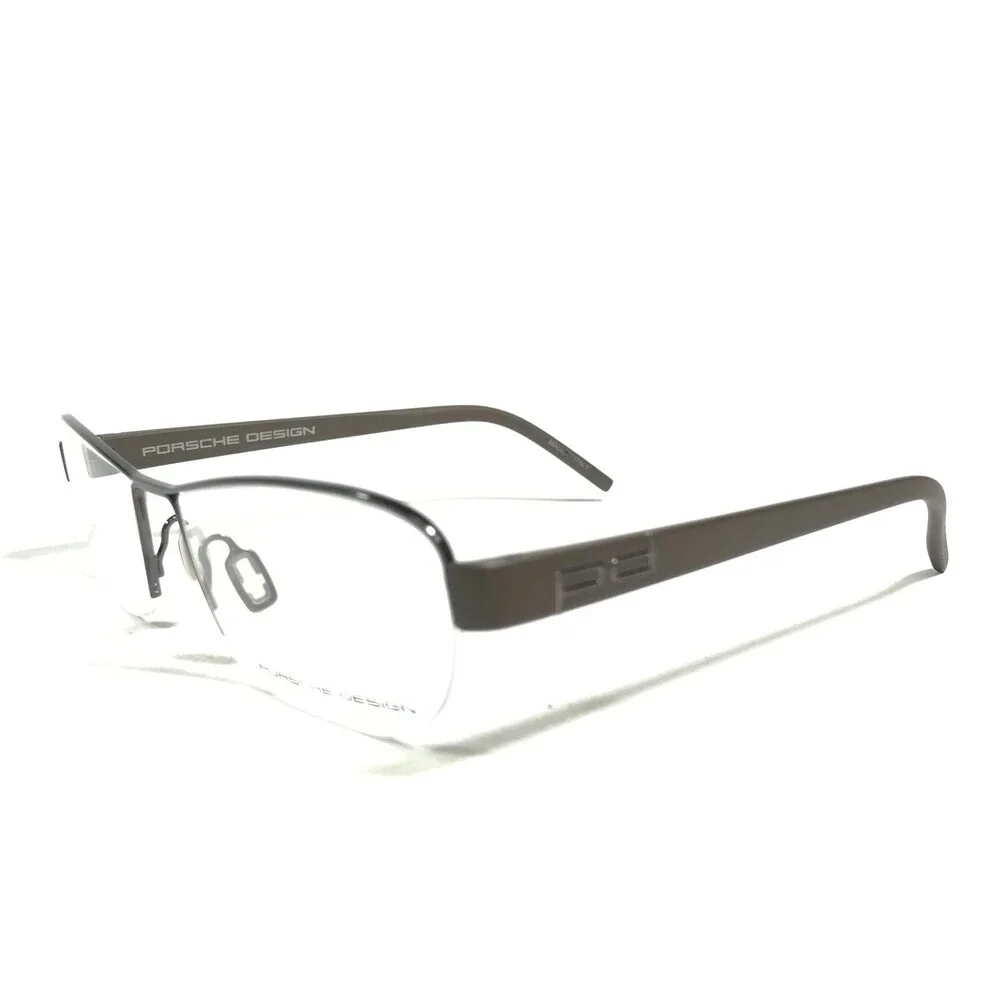 Porsche Design Eyeglasses Frames P8211 B Gray Rectangular Half Rim 57-17-140